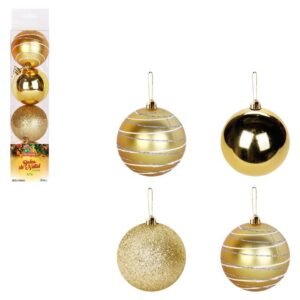 BOLA TB ESFERA 8 CM C/ 4 PCS DOURADA ZEIN Z418809