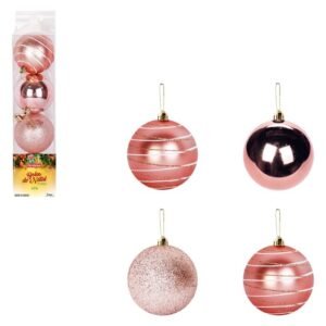 BOLA TB ESFERA 8 CM C/ 4 PCS ROSE ZEIN Z418892