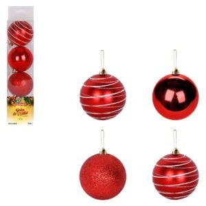 BOLA TB ESFERA 8 CM C/ 4 PCS VERMELHA ZEIN Z418908