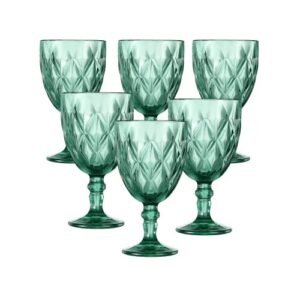 COPO DE VIDRO 310 ML DIAMANTE VERDE (JG C/6) SAKES ECO23102