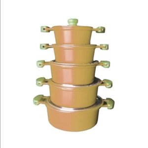 JOGO CACAROLA ALUM FUND 5 PCS 16/24 NOZ MOSCADA TAMPA VIDRO