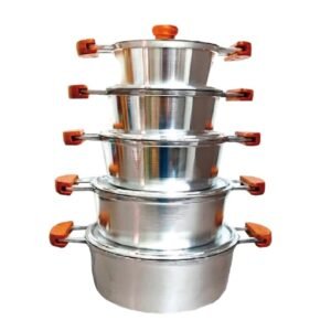 JOGO CACAROLA ALUM FUND 5 PCS 16/24 POLIDO TAMPA ALUMINIO