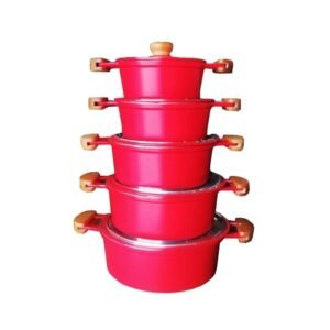 JOGO CACAROLA ALUM FUND 5 PCS 16/24 PAPRICA TAMPA ALUMINIO