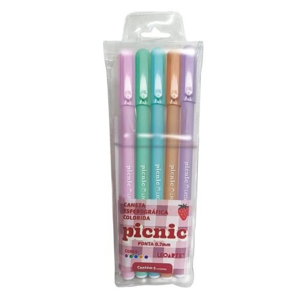 CANETA ESF PICNIC 0.7 COLORIDA C/5 LEOELEO 97973