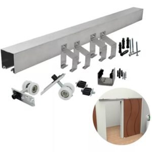 KIT PORTA CORRER/EMBUTIR 2 ROLDANAS 40KG 1,60M NH180003