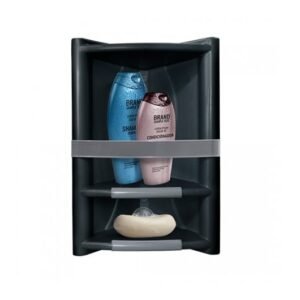 PORTA SHAMPO E SABONETE SUP PRAT PRETO ARQPLAST T25722PM