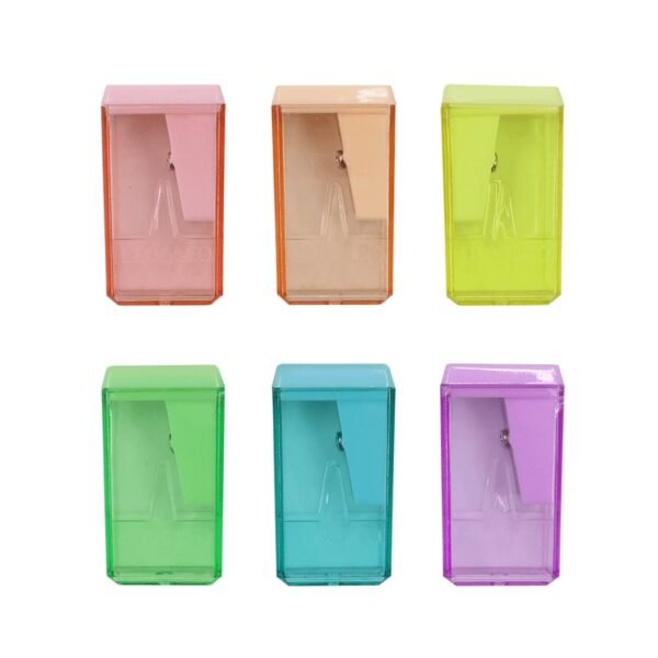 APONTADOR PLASTICO C/ DEPOSITO RETANGULAR PASTEL LEOELEO