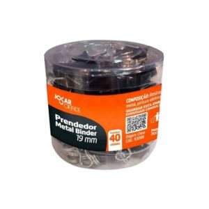 PRENDEDOR METAL BINDER PRETO 19MM POTE C/ 40 LEOELEO