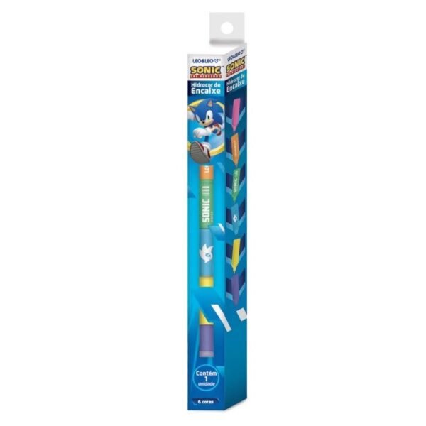 CANETA HIDROCOR DE ENCAIXE 6 CORES SONIC LEOELEO 10257