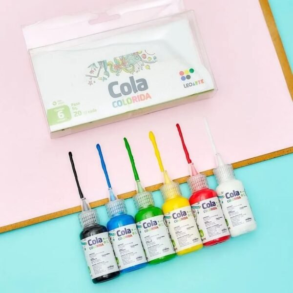 COLA COLORIDA 25 GR 6 CORES LEOELEO