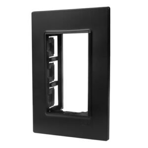 PLACA 4 X 2 3 MODULOS C/ SUPORTE PRETA VIVAZ ILUMI I.76101