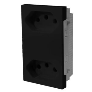 MODULO MONOBLOCO DUPLO SEPAR 10A PRETO VIVAZ ILUMI I.751204