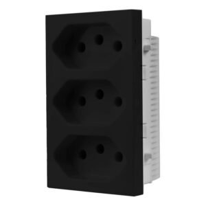 MODULO MONOBLOCO TRIPLO 10A PRETO VIVAZ ILUMI I.751234