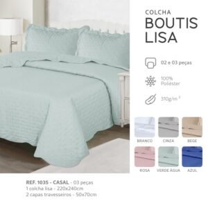 KIT BOUTIS LISA CASAL COLCHA+CAPAS TRAV CINZA TAPETES JUNIOR