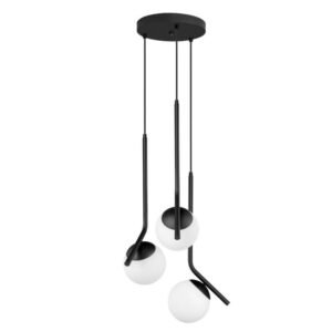 LUMINARIA PENDENTE DREAMS CURVE PRETO 3L E-27 LLUM