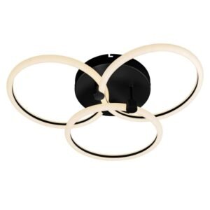 PLAFON SPACE ORBITAL TRIPLE PRETO 48W 3K 48CM LLUM