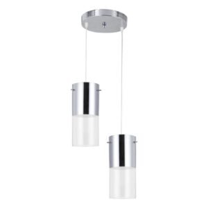 LUMINARIA PENDENTE FIRST 1/2 CROMO 2 LUZES E-27 LLUM