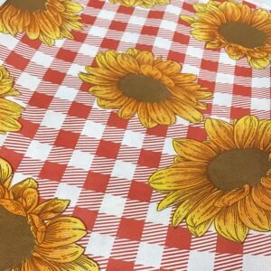 TNT ESTAMPADO GIRASSOL XADREZ VERMELHO 1,4 M X 25 M DEXA