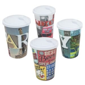 COPO PLASTICO LABEL C/ TAMPA 550 ML ARQPLAST 25473