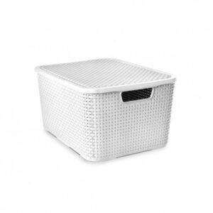 ORGANIZADOR RATTAN  C/ TAMPA 7 LT BRANC 29,5 X 15,5 ARQPLAST