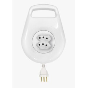 EXTENSAO ENROLAR 2P+T BRANCA 3 MT (600/2500W) ILUMI I.16880