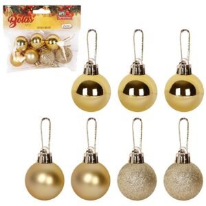 BOLA SAQ LISA 3 CM 7 PCS DOURADA ZEIN Z382698