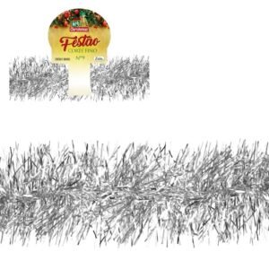 FESTAO CORTE FINO PRATA 9 CM X 2 M ZEIN Z419806