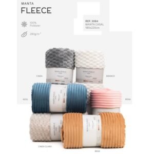MANTA FLEECE CASAL 180 X 220 BEGE TAPETES JUNIOR