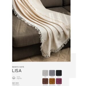 MANTA DE SOFA 140 X 170 CM ALGODAO CINZA TAPETES JUNIOR
