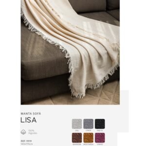 MANTA DE SOFA 140 X 170 CM ALGODAO CRU TAPETES JUNIOR