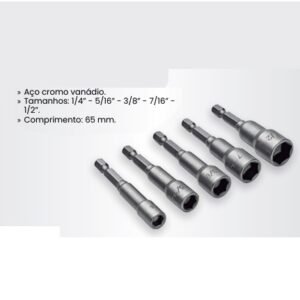 JG SOQUETE MAGNETICO 1/4-5/16-3/8-7/16-1/2 ARTTOOLS T 41101