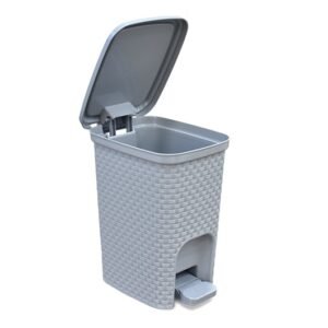 LIXEIRA RATTAN CINZA C/ PEDAL 7 LITROS ARQPLAST