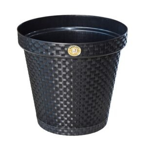 VASO REDONDO RATTAN PRETO 10 LITROS ARQPLAST