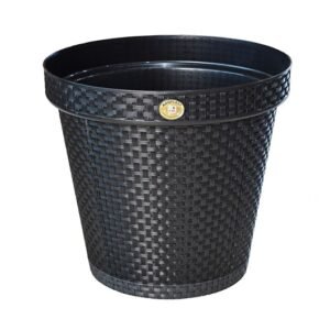 VASO REDONDO RATTAN PRETO 20 LITROS ARQPLAST