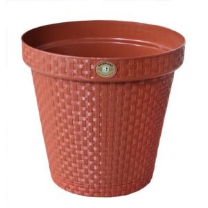 VASO REDONDO RATTAN TERRACOTA 10 LITROS ARQPLAST