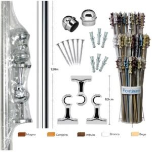 KIT VARAO ACO M. SIMPLES  BRANCO    1,5 MT