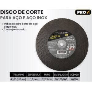 DISCO DE CORTE 4,5 (115) X 1,0 MM ARTTOOLS T 40216