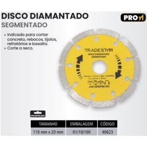 DISCO DIAMANTADO SEGMENTADO 110 X 20 MM PRO ARTTOOLS T 40623
