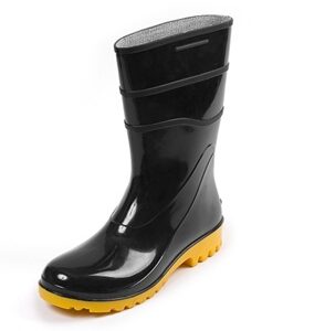 BOTA BORRACHA  PRETA  SOLA AMARELA   N.35/36  CRIVAL