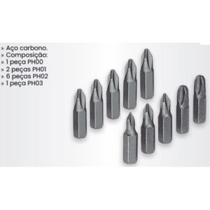 JG BITS PHILLIPS 1/4 - 25 MM - 10 PCS  ARTTOOLS T 41502