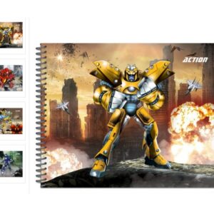 CADERNO ESPIRAL DESENHO/CART CAPA DURA 80 F ACTION BAAG