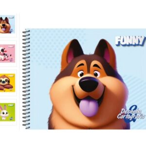 CADERNO ESPIRAL DESENHO/CART CAPA DURA 80 F FUNNY BAAG
