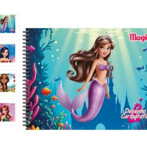 CADERNO ESPIRAL DESENHO/CART CAPA DURA 80 F MAGIC BAAG