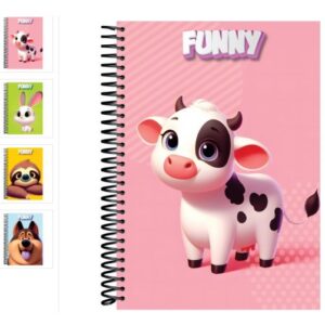CADERNO ESPIRAL 1/4 CAPA DURA 80 F FUNNY BAAG