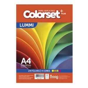 PAPEL ESCOLAR (FOLHA) A4 COLOR LUMMI 4 CORES 24 F BAAG