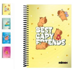 CADERNO ESPIRAL UNIV CAPA DURA 80 F MIMOS BAAG
