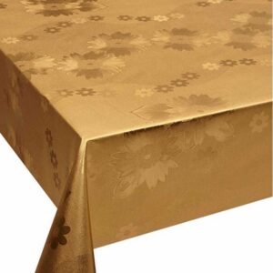 TOALHA MESA METALIZADA FLORES BRONZE 20MT REJU HD 5016