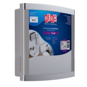 ARMARIO PVC P/BANHEIRO TIVOLI CINZA/CROMADO HERC